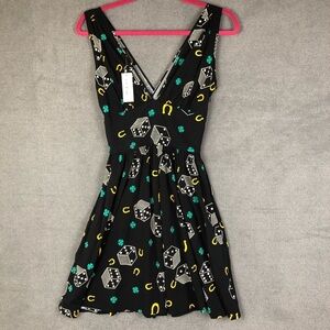 Trashy Diva retro deep cut cami dress lucky charm size 00